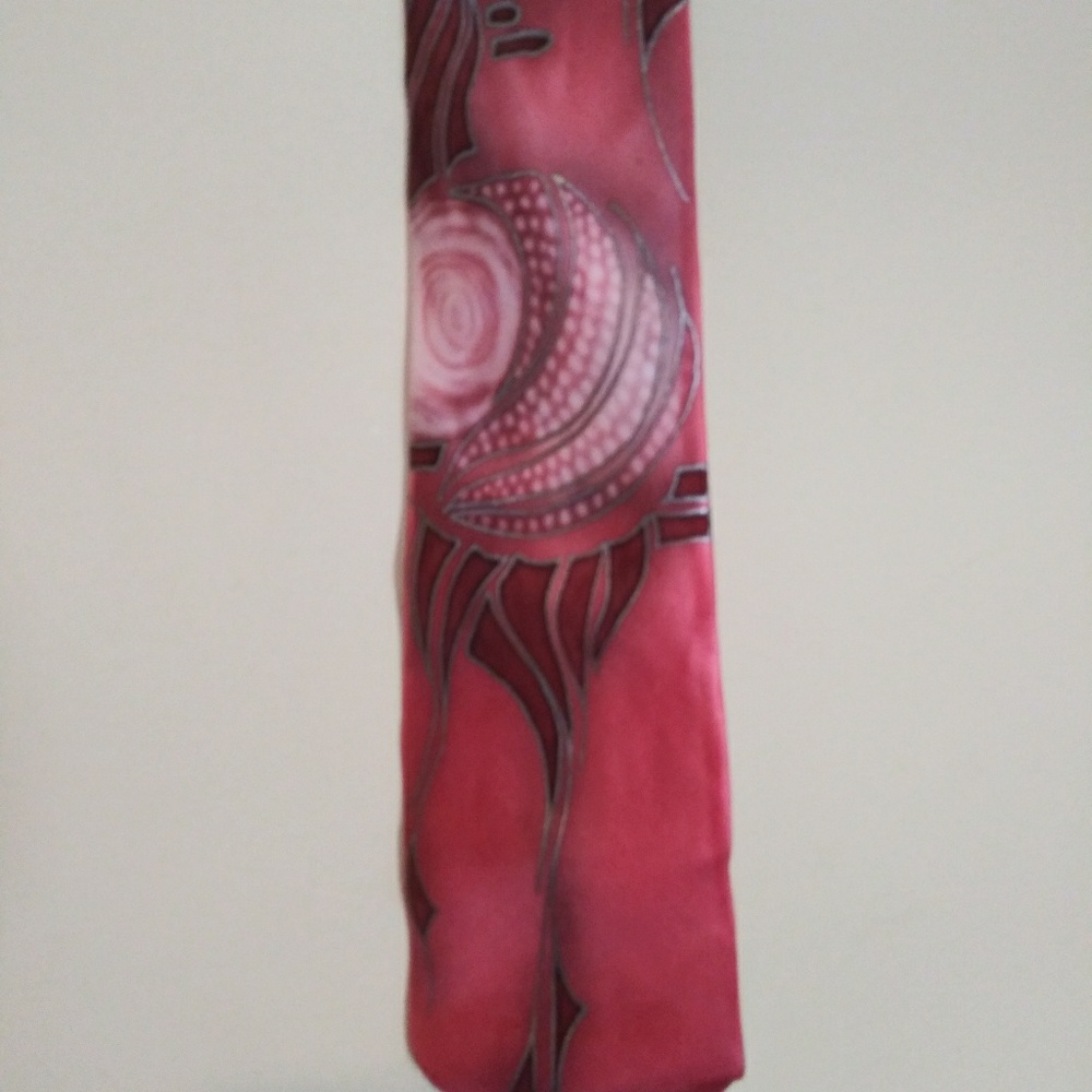 Pink and Silver Men's Silk Tie